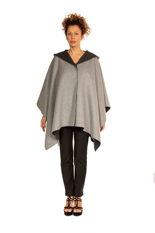 Wool cape in grey 7715